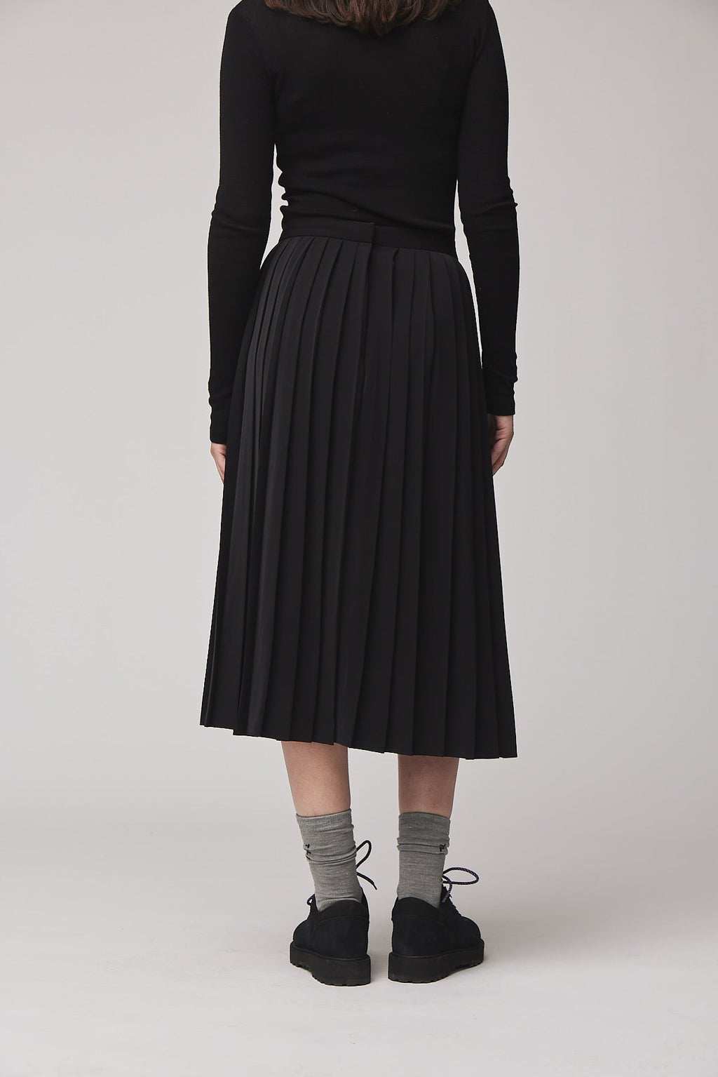 Tech Slk Pleated Midi Skirt