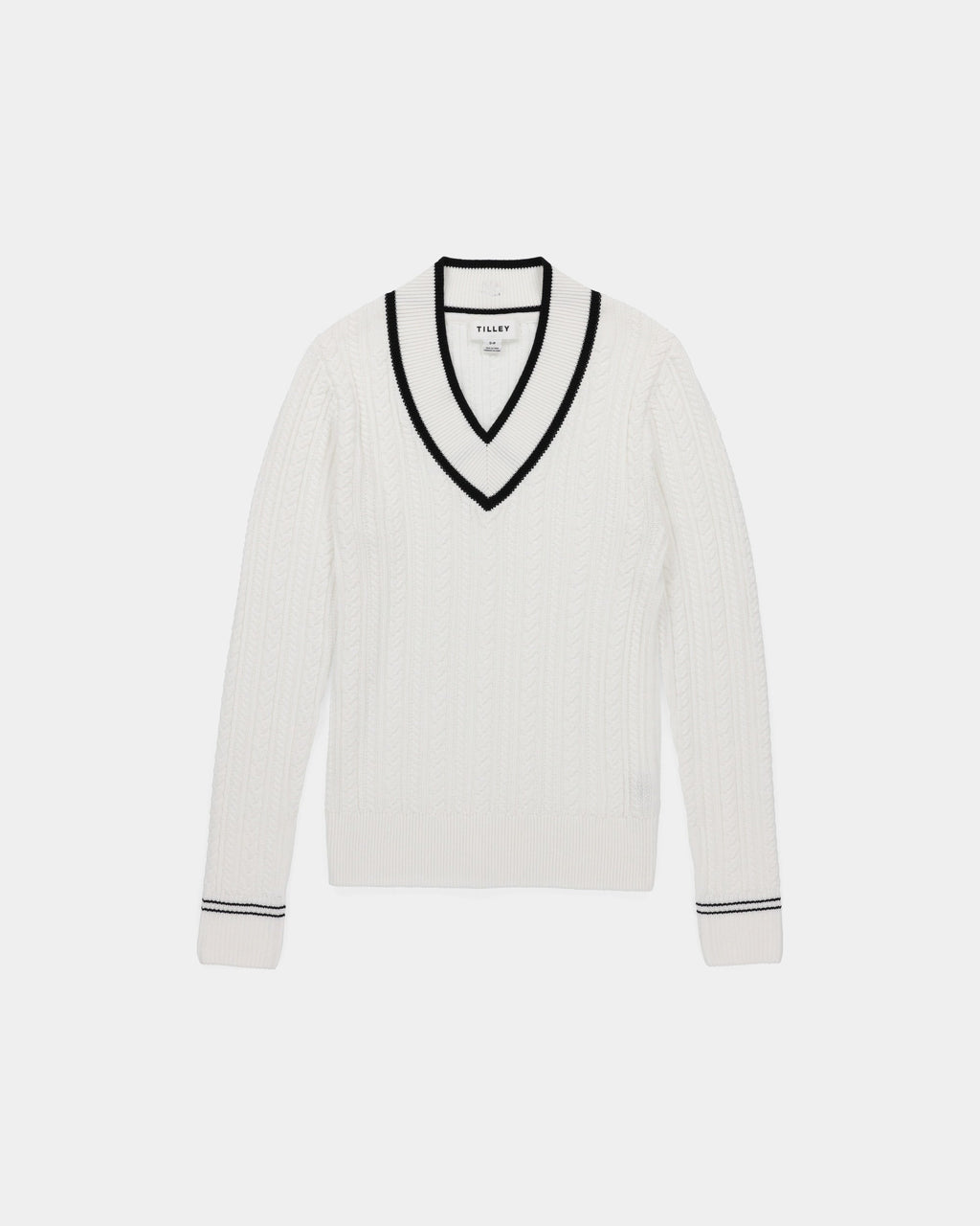V Neck Cable Sweater