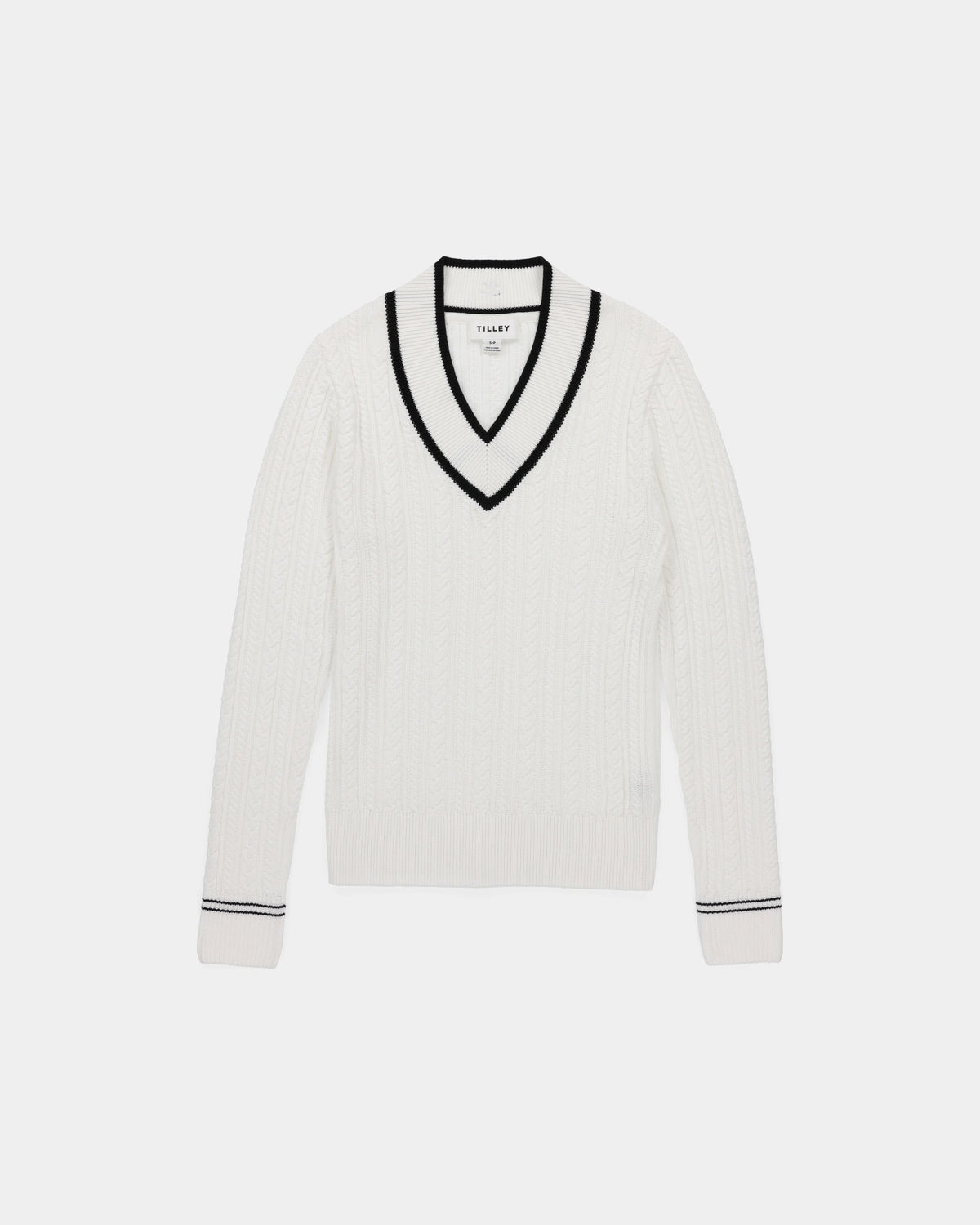 V Neck Cable Sweater