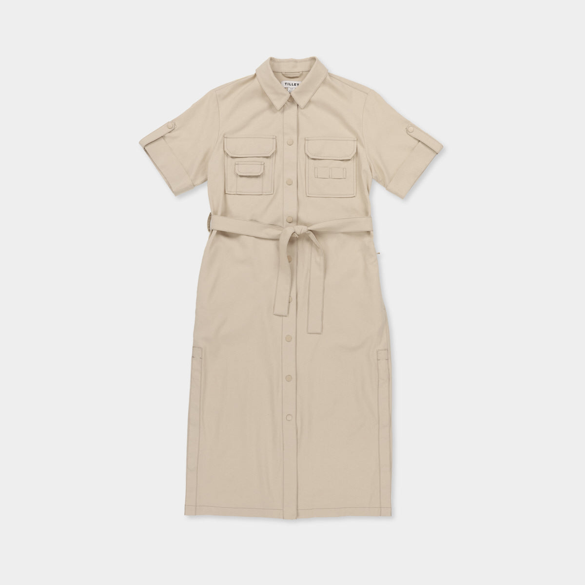 Tencel Cotton Safari Midi Dress