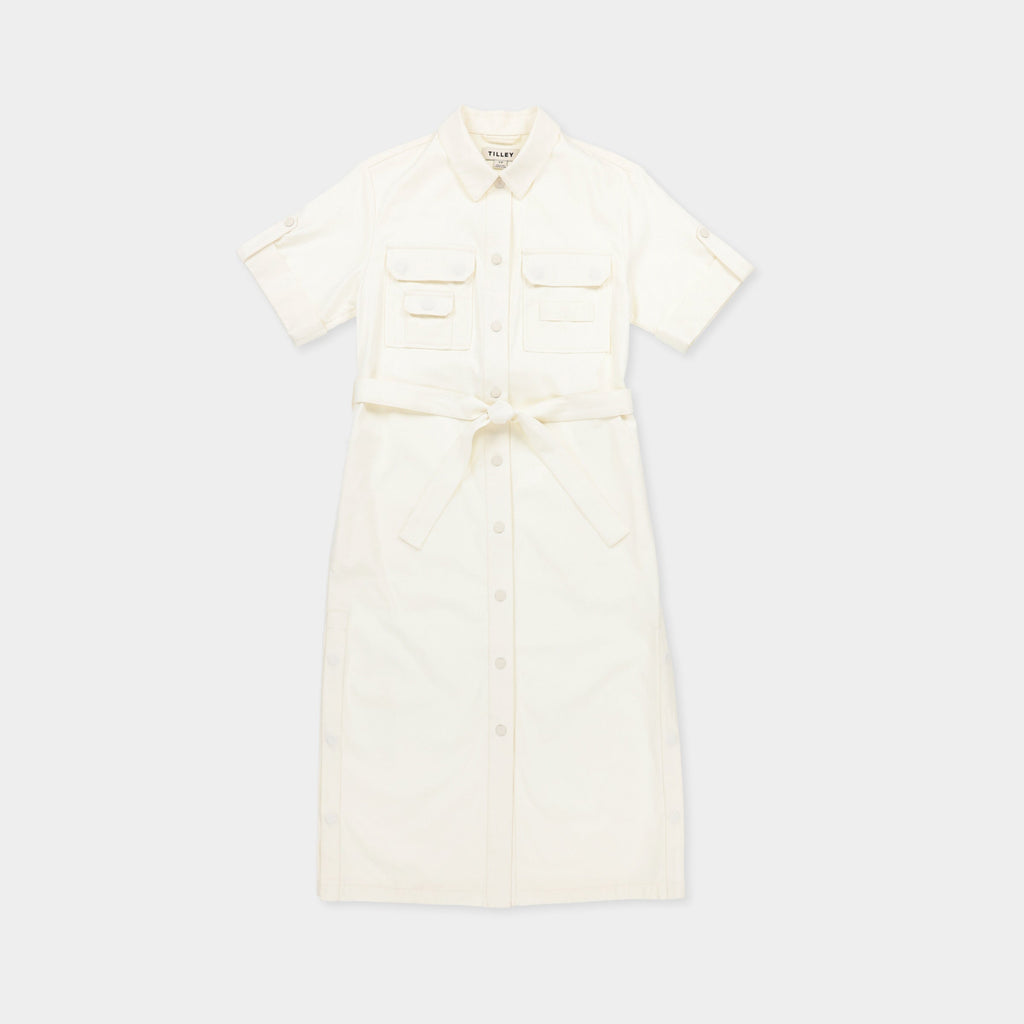Tencel Cotton Safari Midi Dress