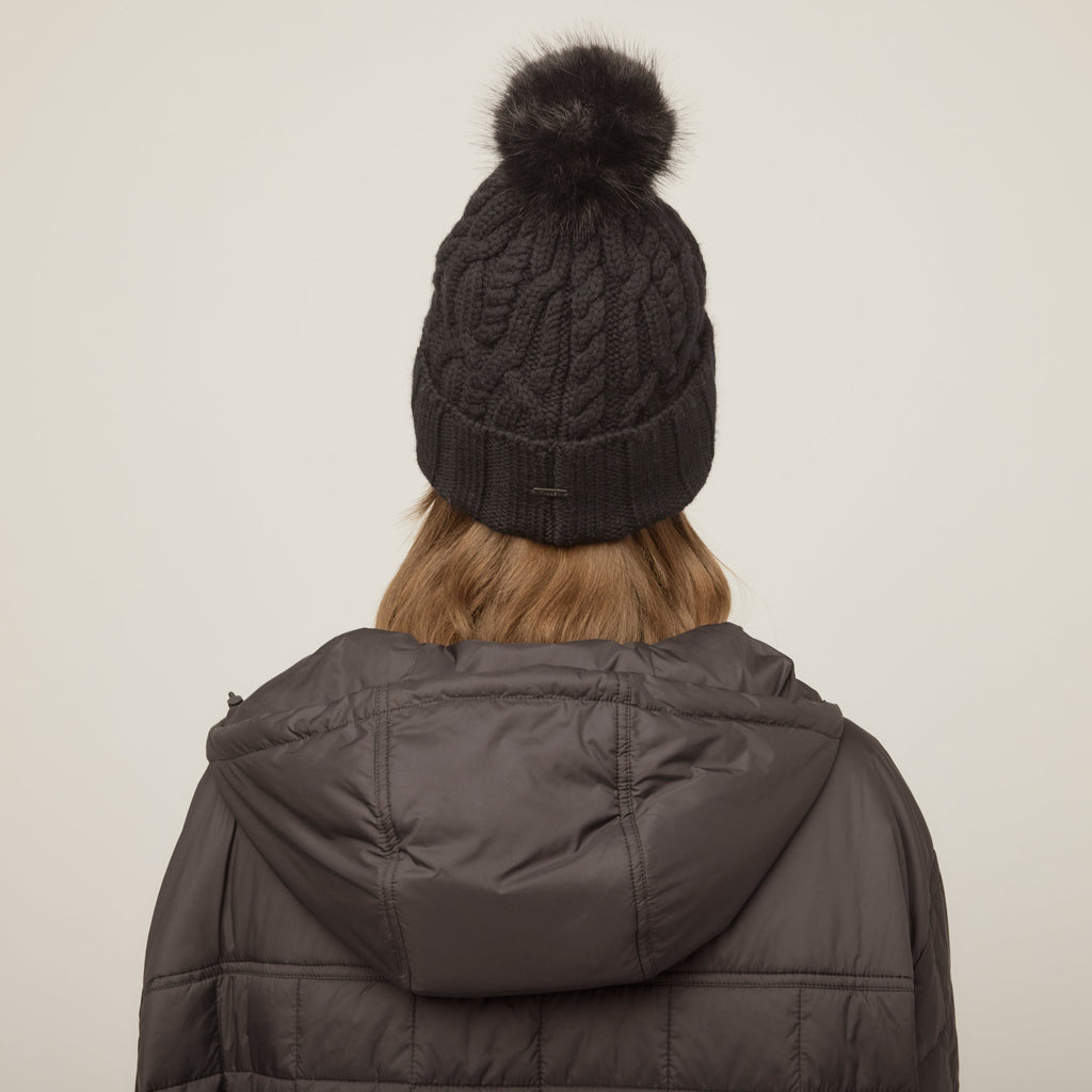 Pom Pom Cable Beanie