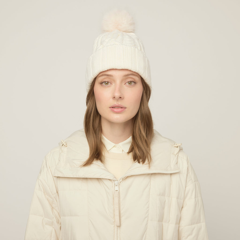 Pom Pom Cable Beanie