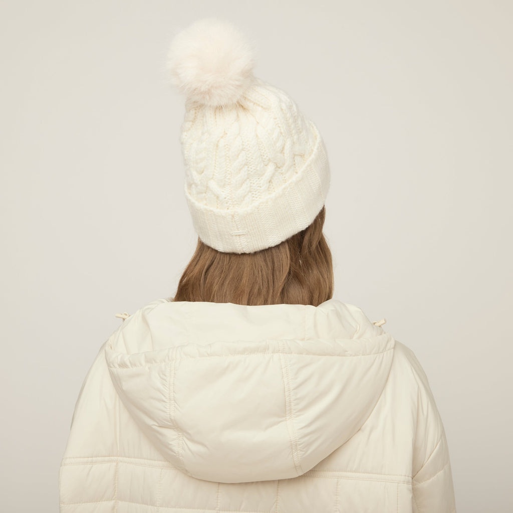 Pom Pom Cable Beanie