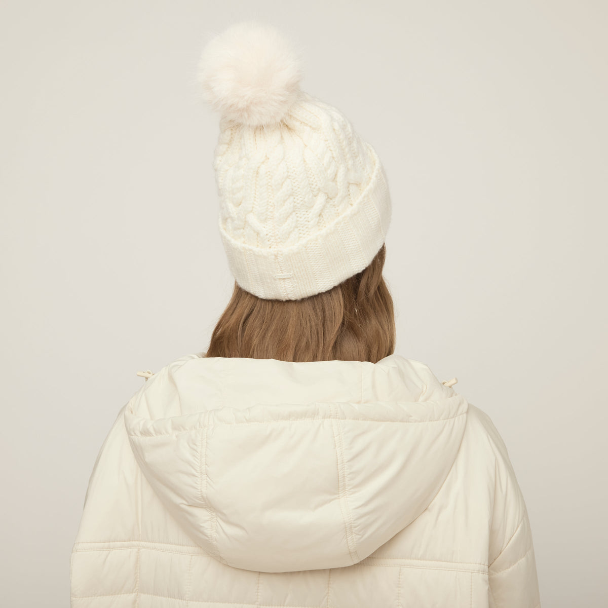 Pom Pom Cable Beanie
