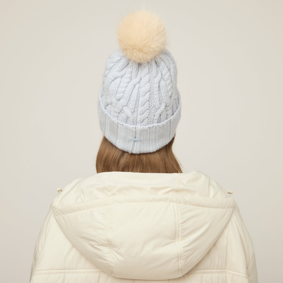 Pom Pom Cable Beanie