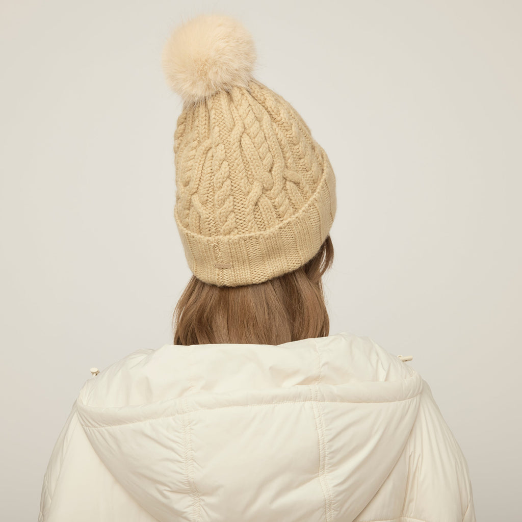 Pom Pom Cable Beanie