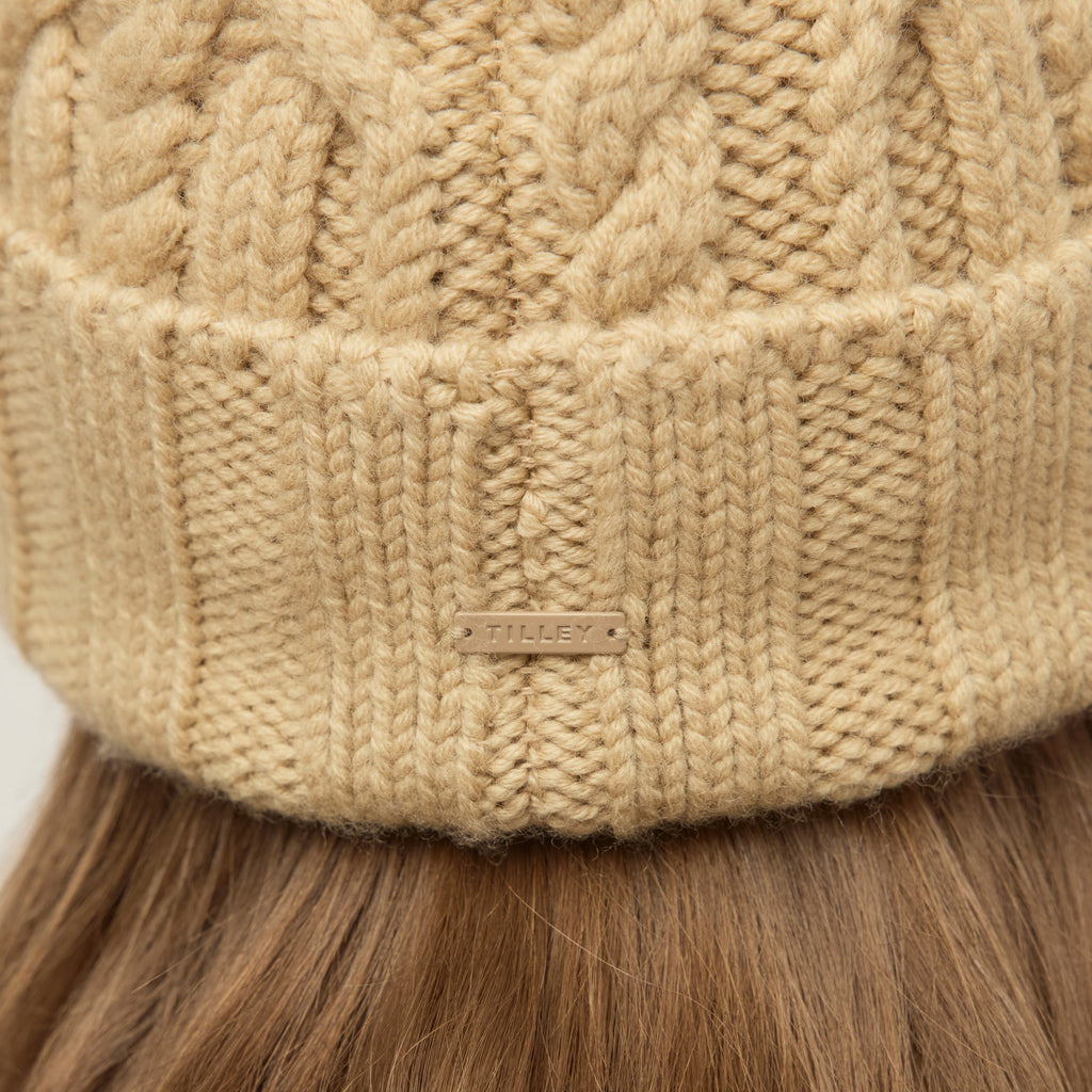 Pom Pom Cable Beanie