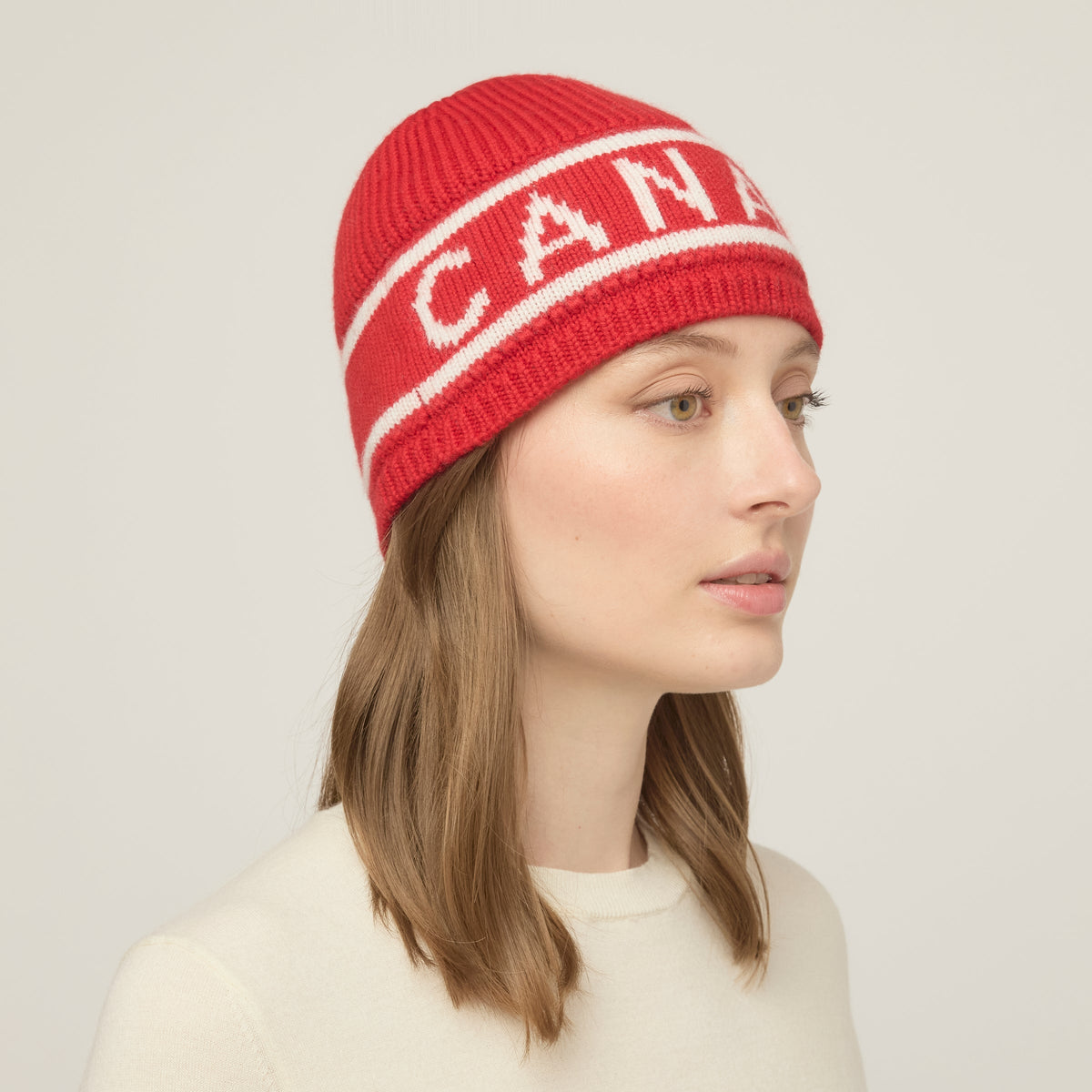 Canada Stripe Logo Jacquard Beanie