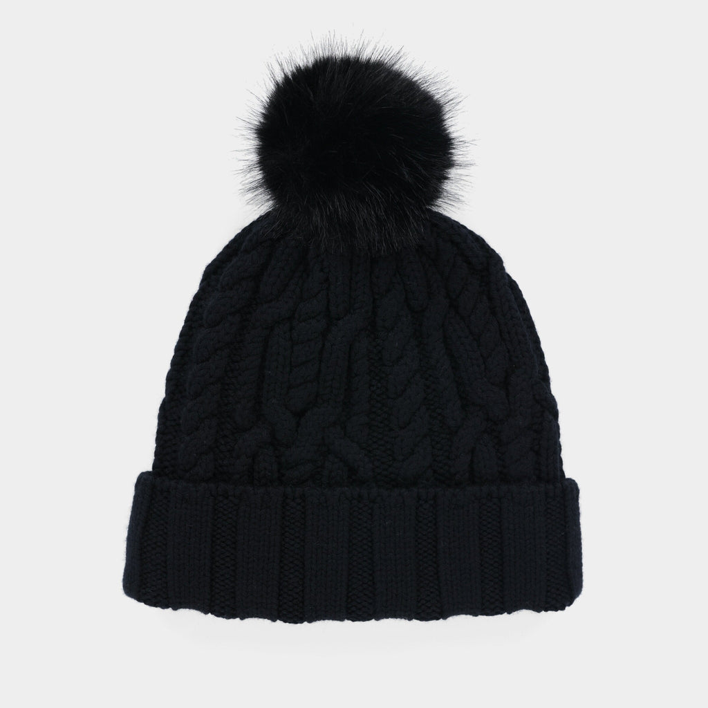 Pom Pom Cable Beanie