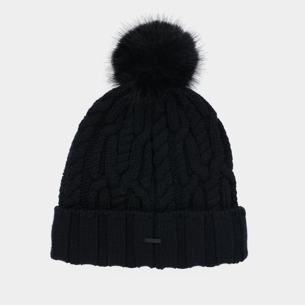 Pom Pom Cable Beanie