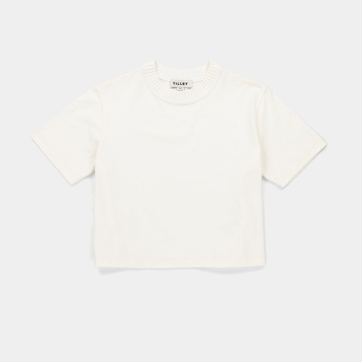 Rib Neckline Cropped Tee