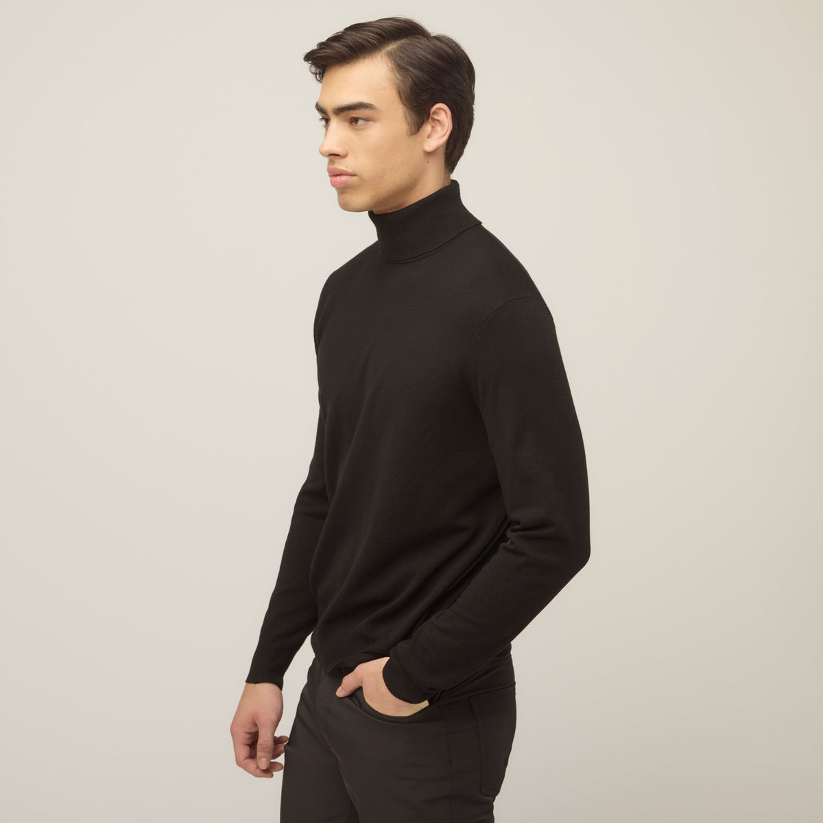 Stretch Merino Turtleneck