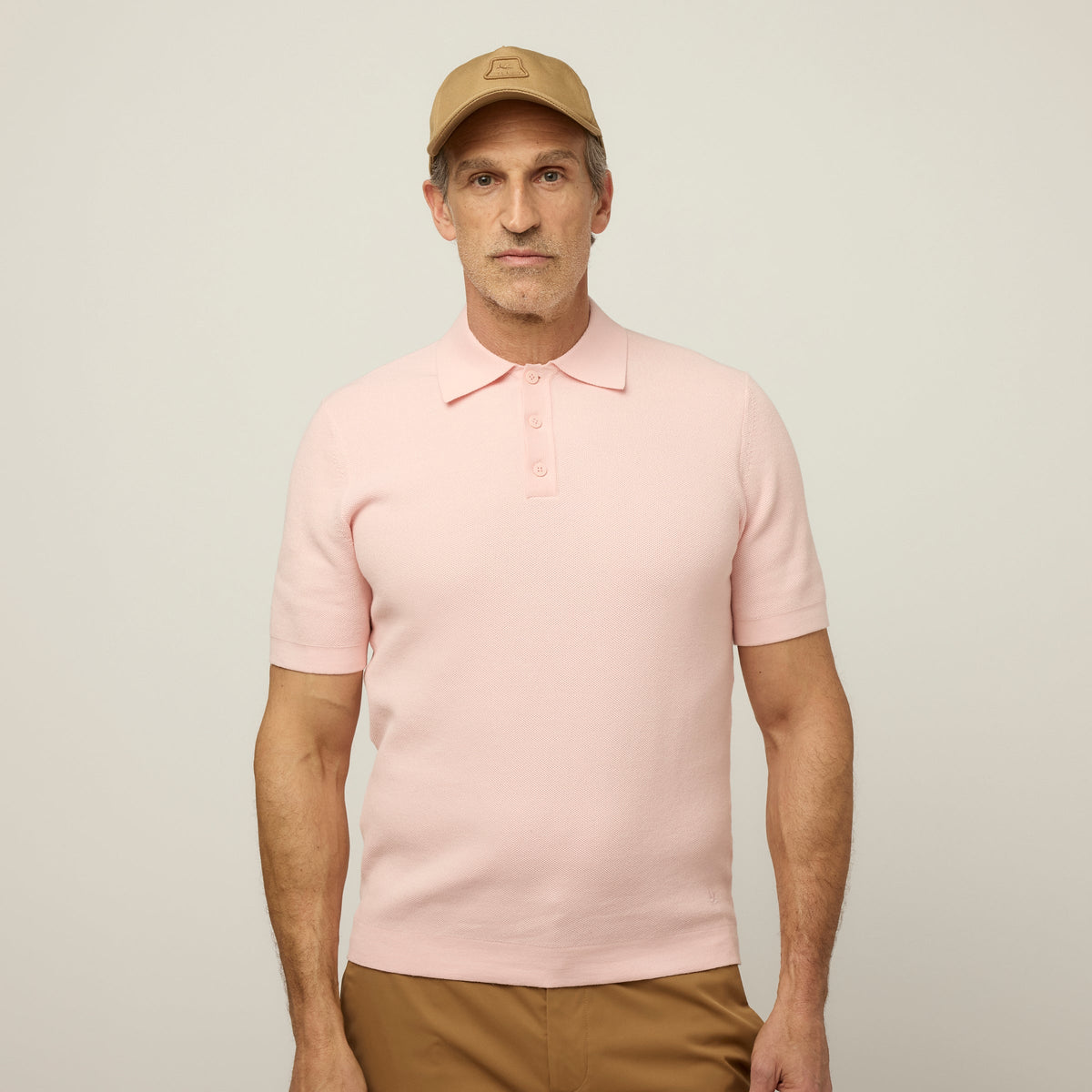 Textured Polo Sweater