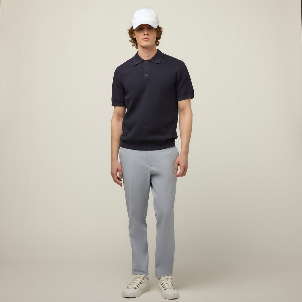 Textured Polo Sweater