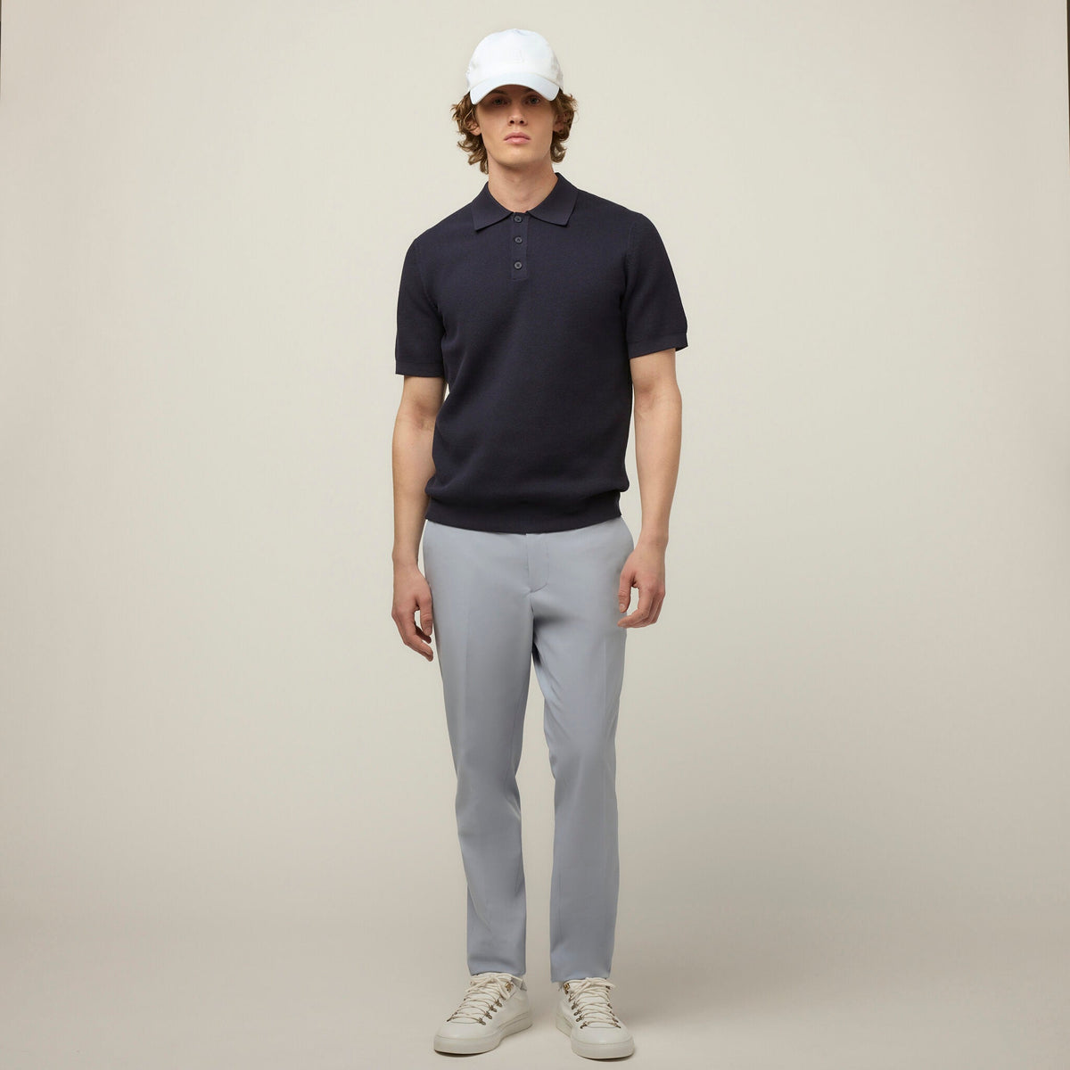 Textured Polo Sweater