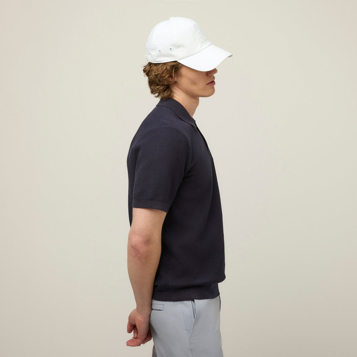 Textured Polo Sweater