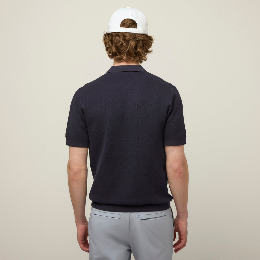 Textured Polo Sweater