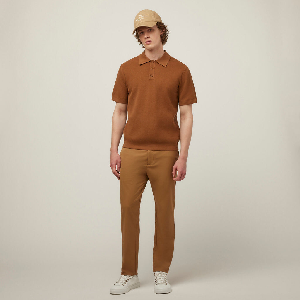 Textured Polo Sweater