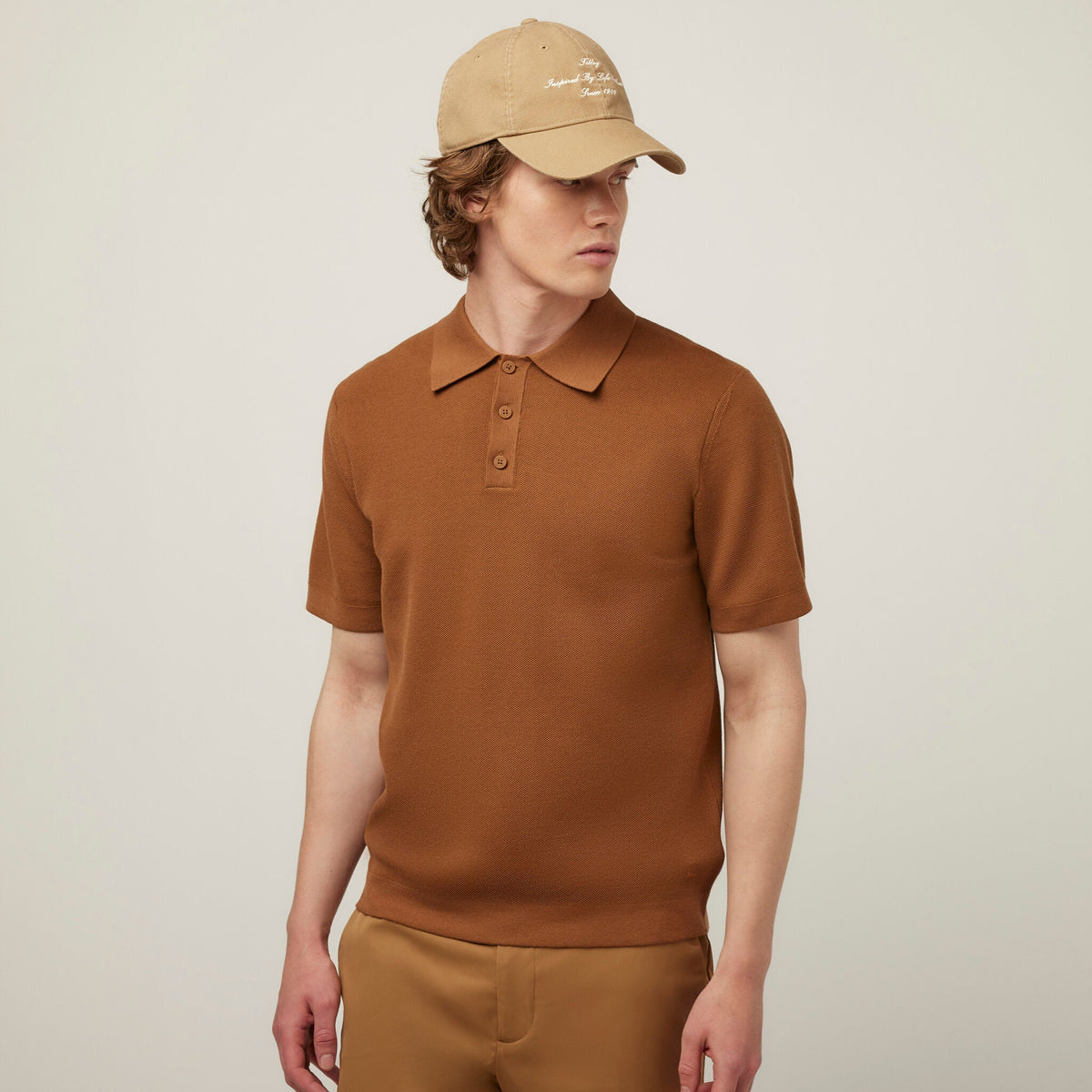 Textured Polo Sweater