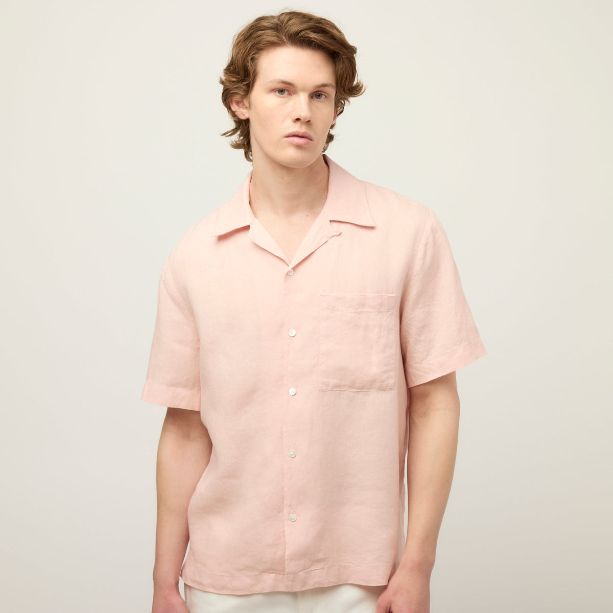 Short Sleeve Linen Camp Shirt
