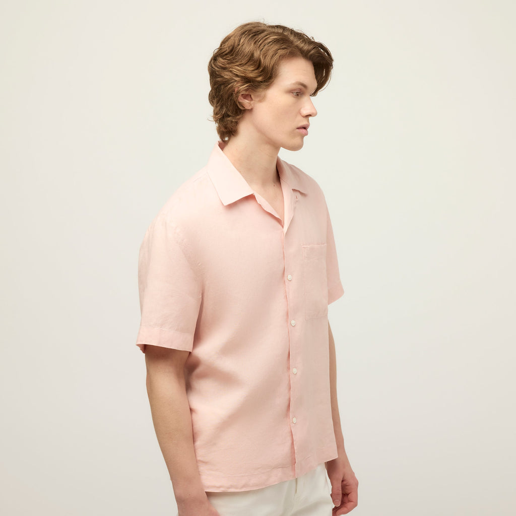 Short Sleeve Linen Camp Shirt