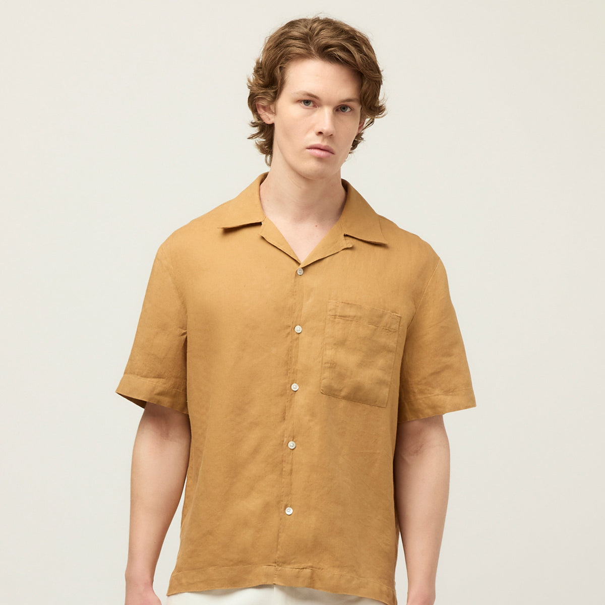 Short Sleeve Linen Camp Shirt