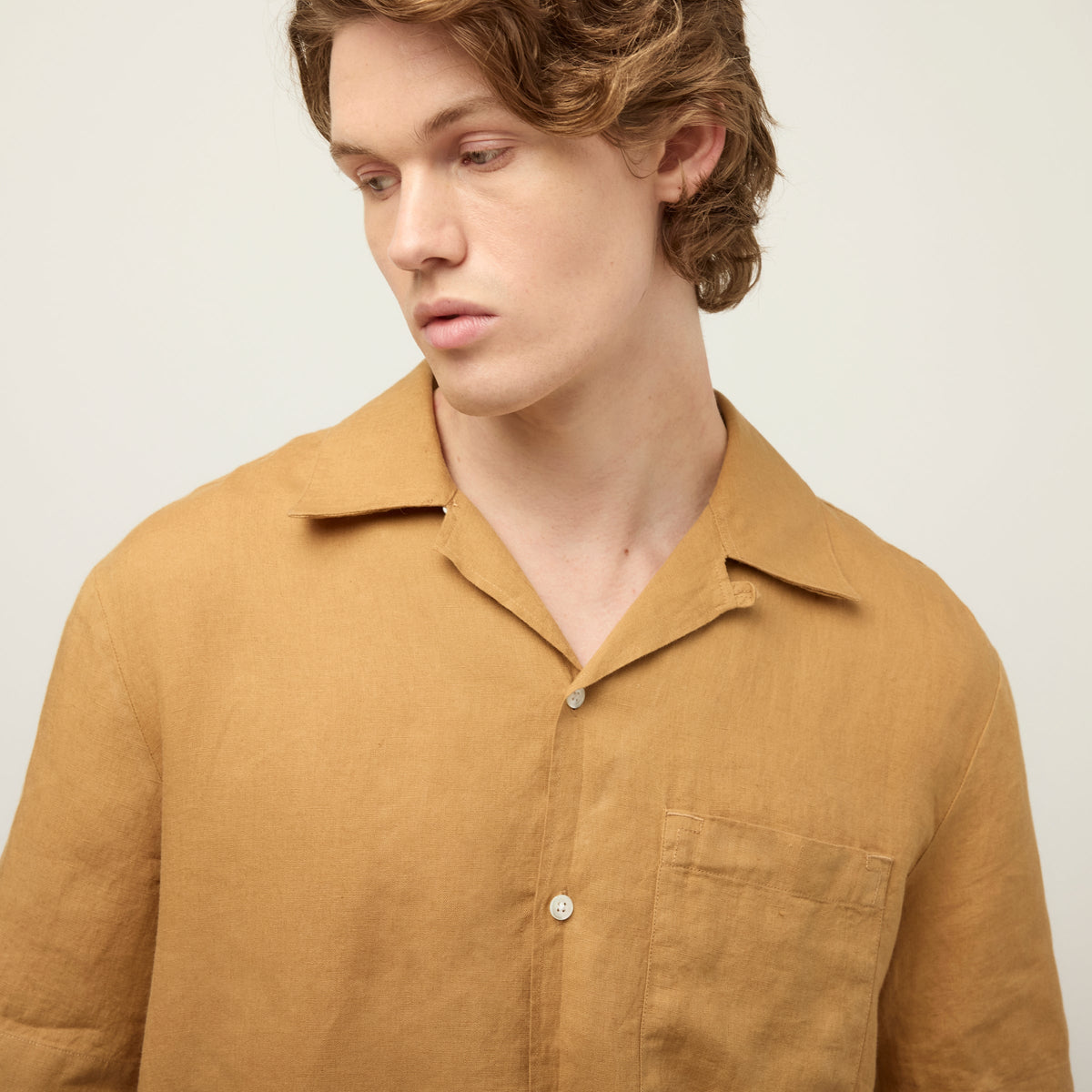 Short Sleeve Linen Camp Shirt