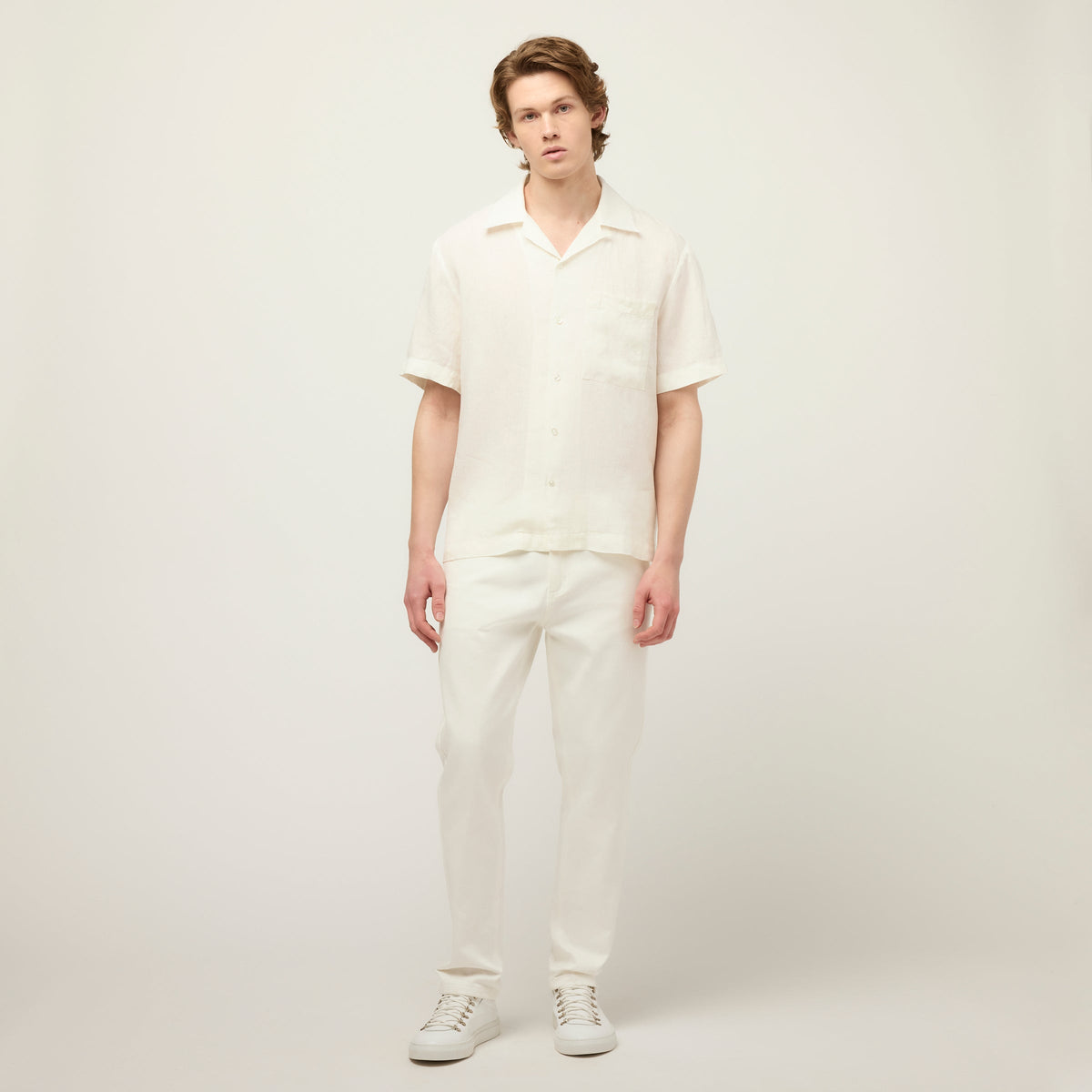 Short Sleeve Linen Camp Shirt