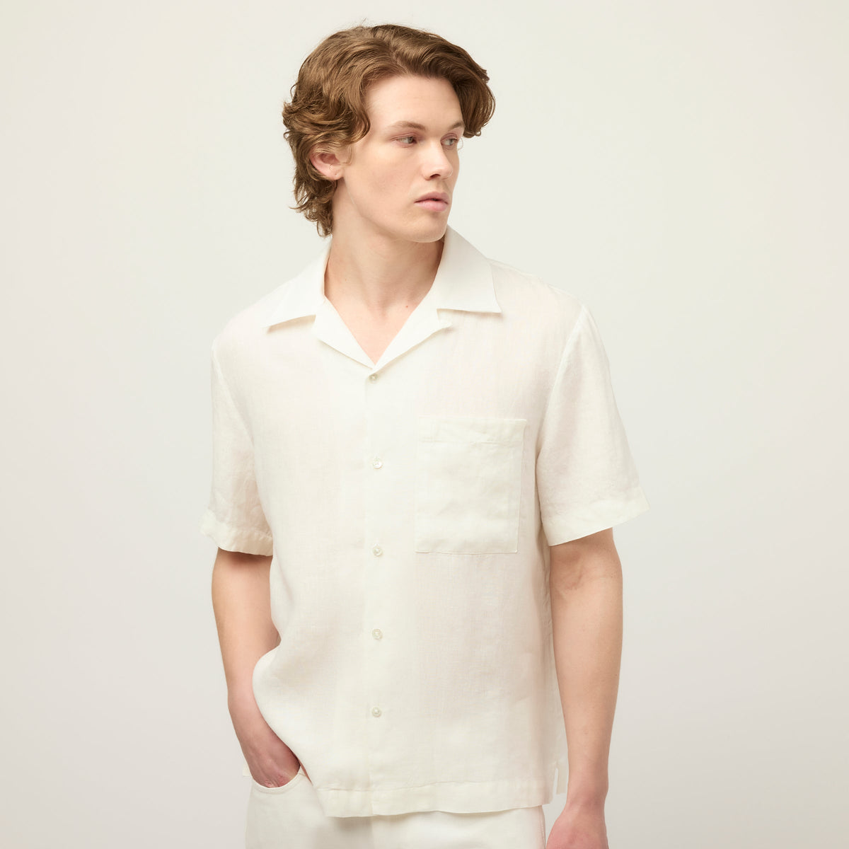 Short Sleeve Linen Camp Shirt
