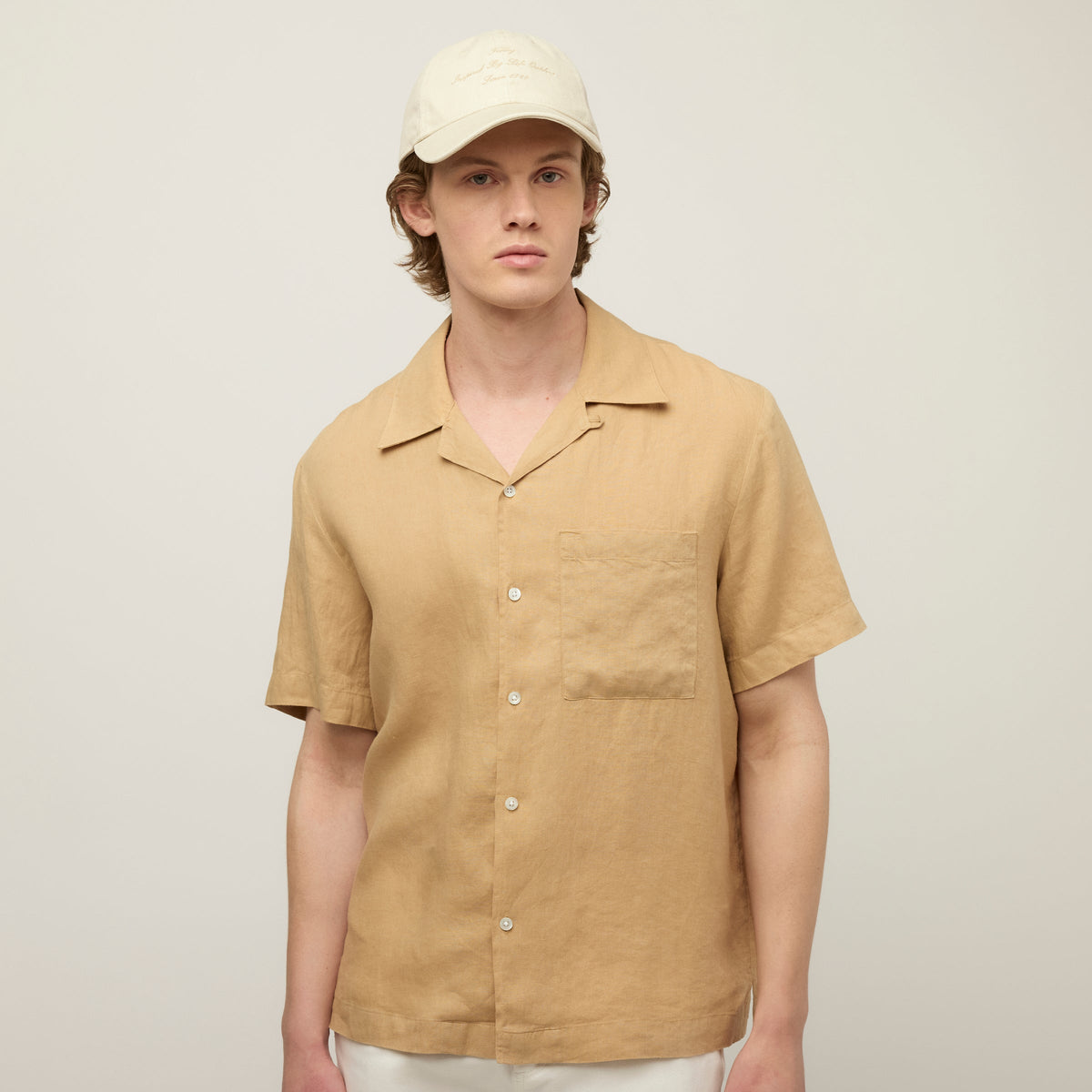 Short Sleeve Linen Camp Shirt