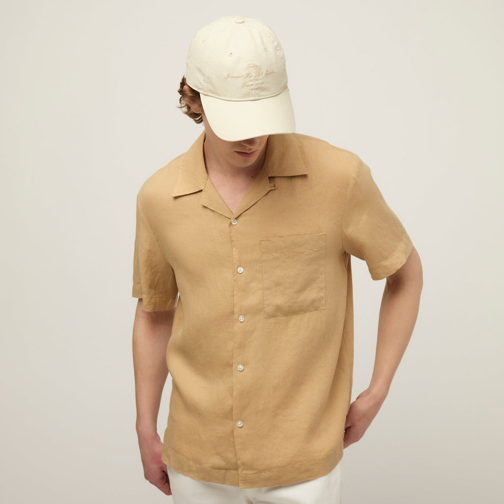 Short Sleeve Linen Camp Shirt