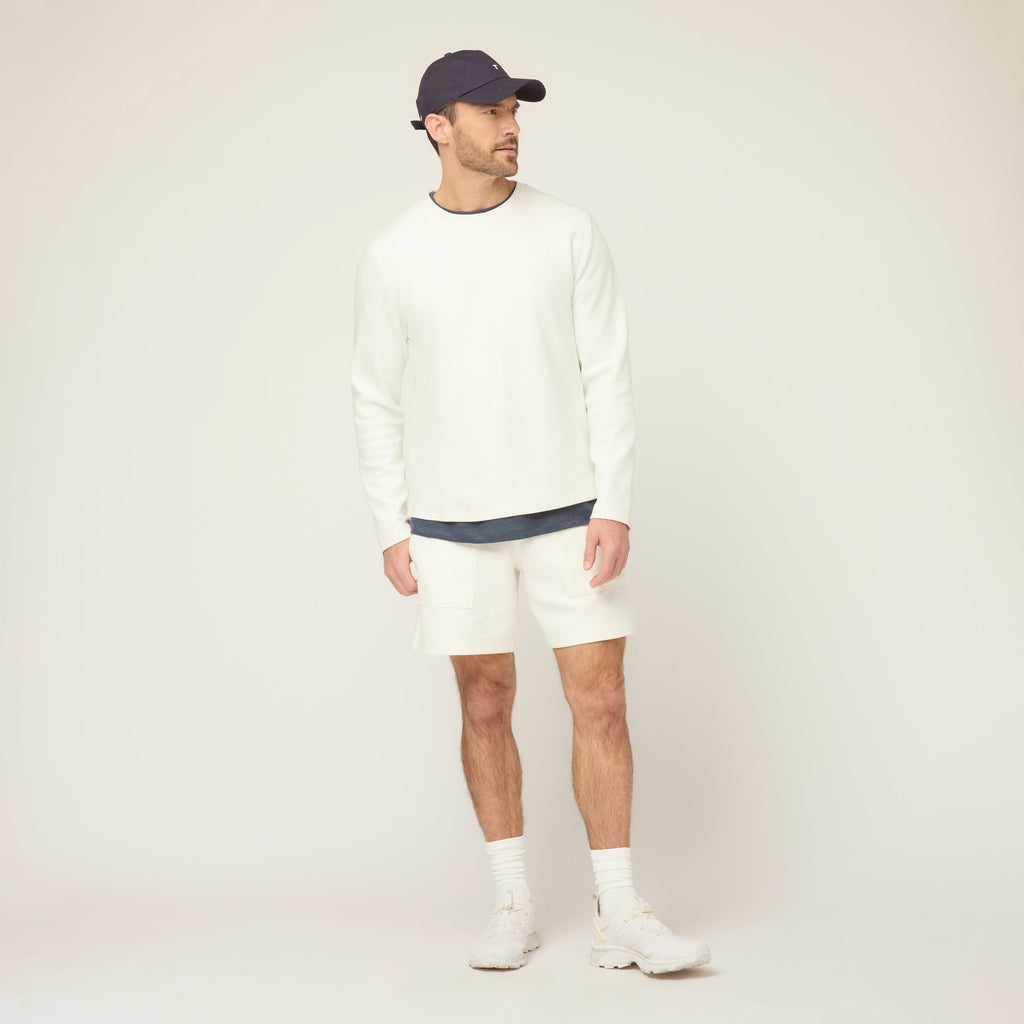 Cotton Tencel Air Pique Long Sleeve Crew