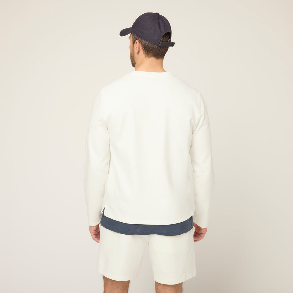 Cotton Tencel Air Pique Long Sleeve Crew