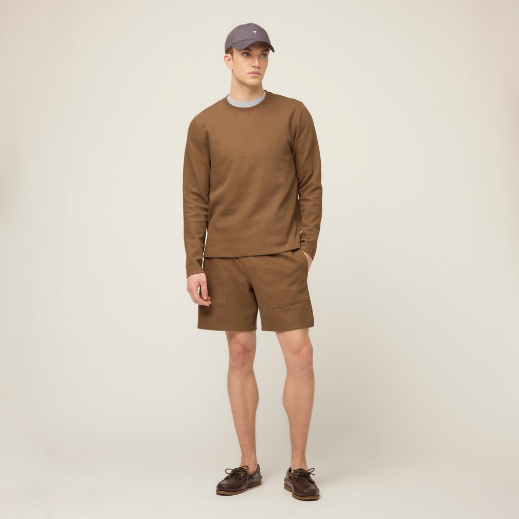 Cotton Tencel Air Pique Long Sleeve Crew
