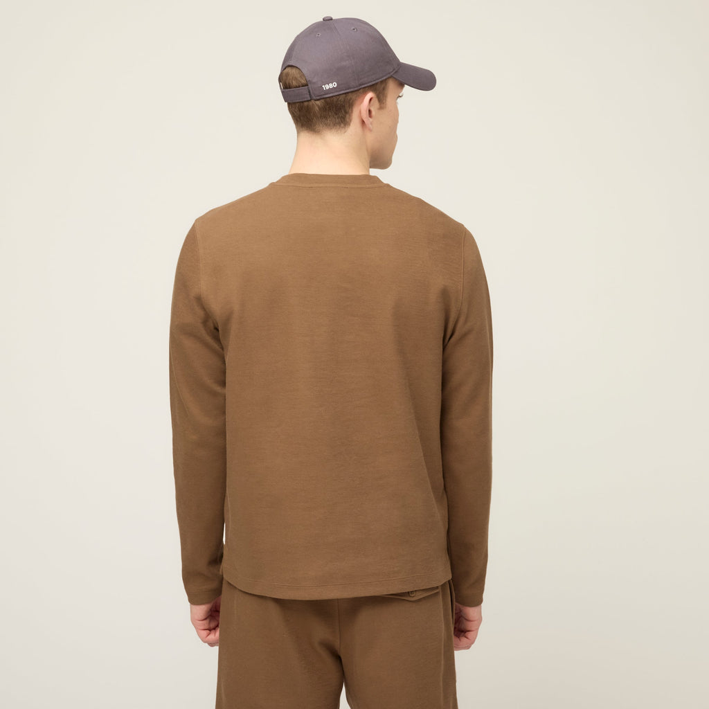 Cotton Tencel Air Pique Long Sleeve Crew