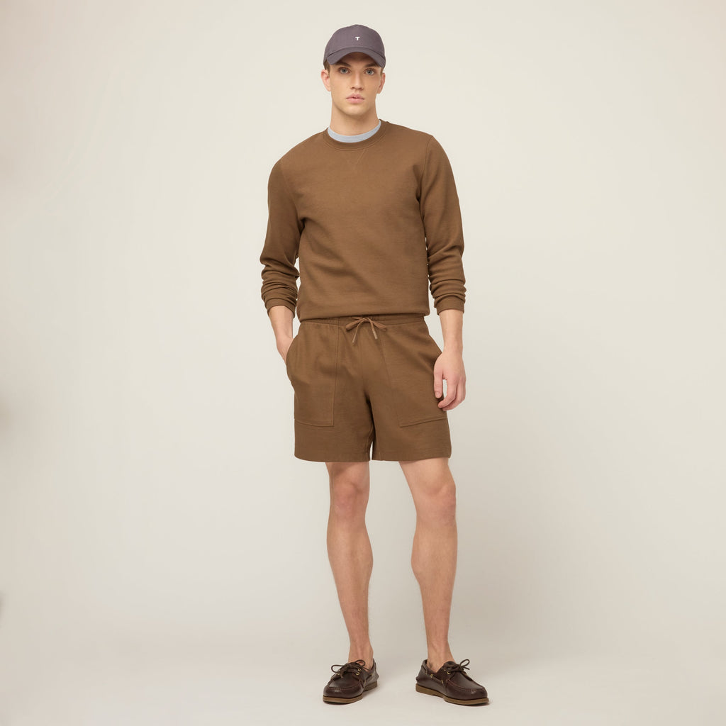 Cotton Tencel Air Pique Long Sleeve Crew