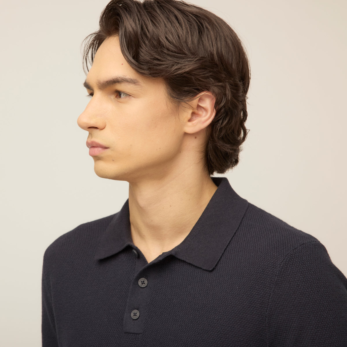 Cotton Linen Polo Sweater