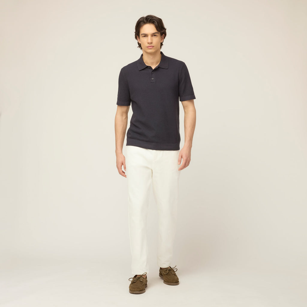 Cotton Linen Polo Sweater