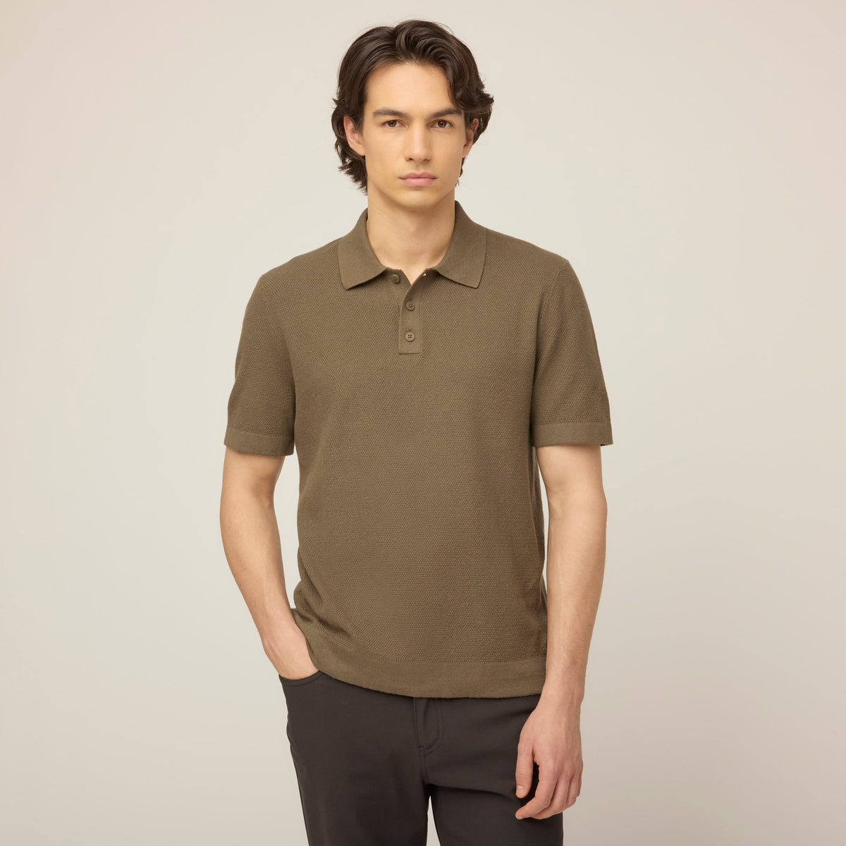 Cotton Linen Polo Sweater