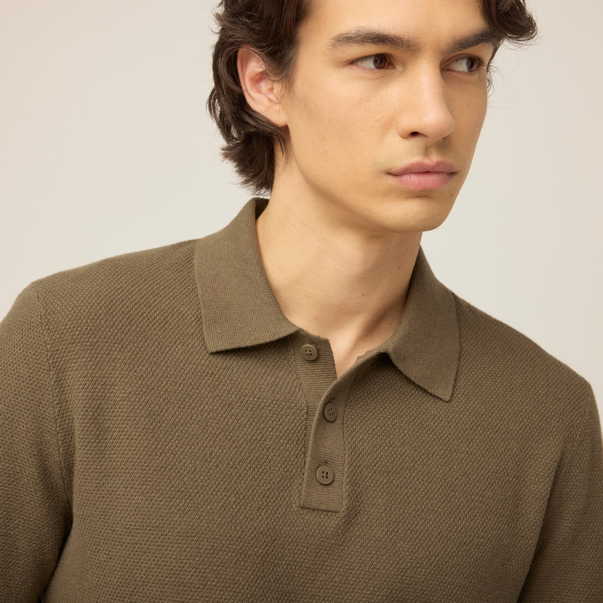 Cotton Linen Polo Sweater