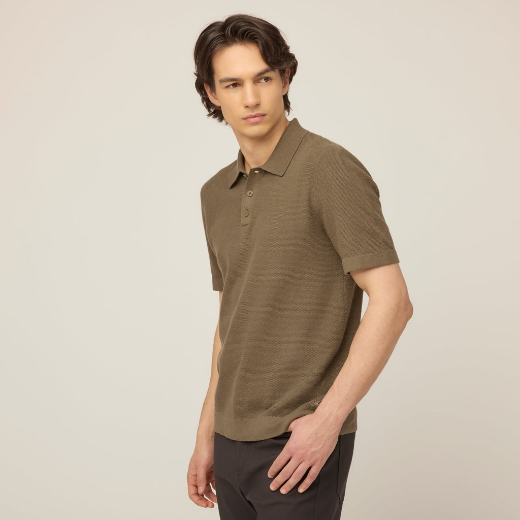 Cotton Linen Polo Sweater