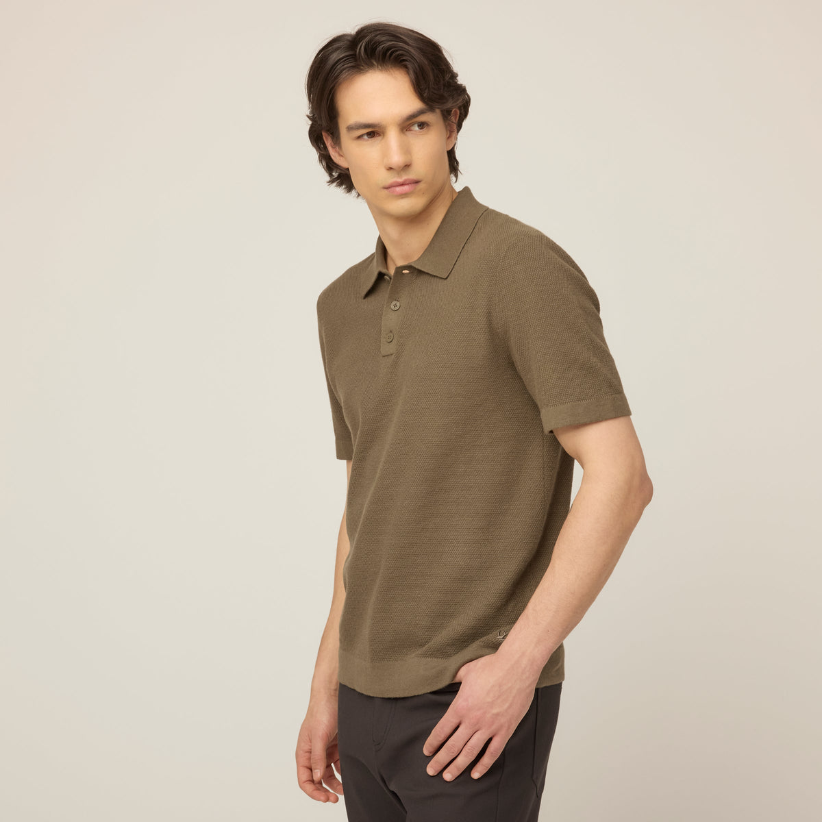 Cotton Linen Polo Sweater