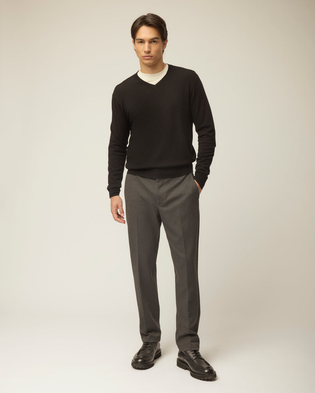 Stretch Merino V-Neck