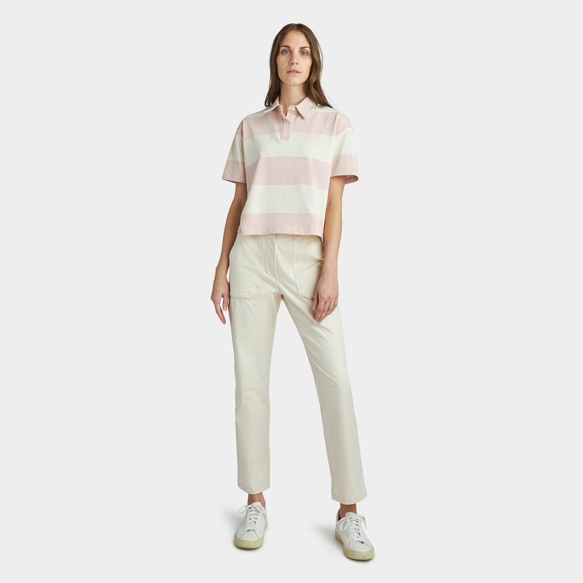Stripe Marine Cropped Polo