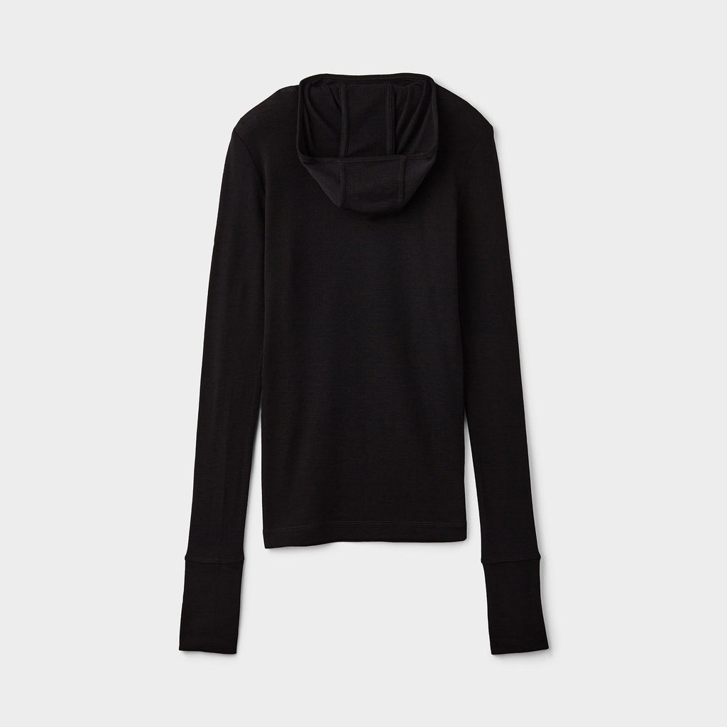Merino Rib Hooded Shirt
