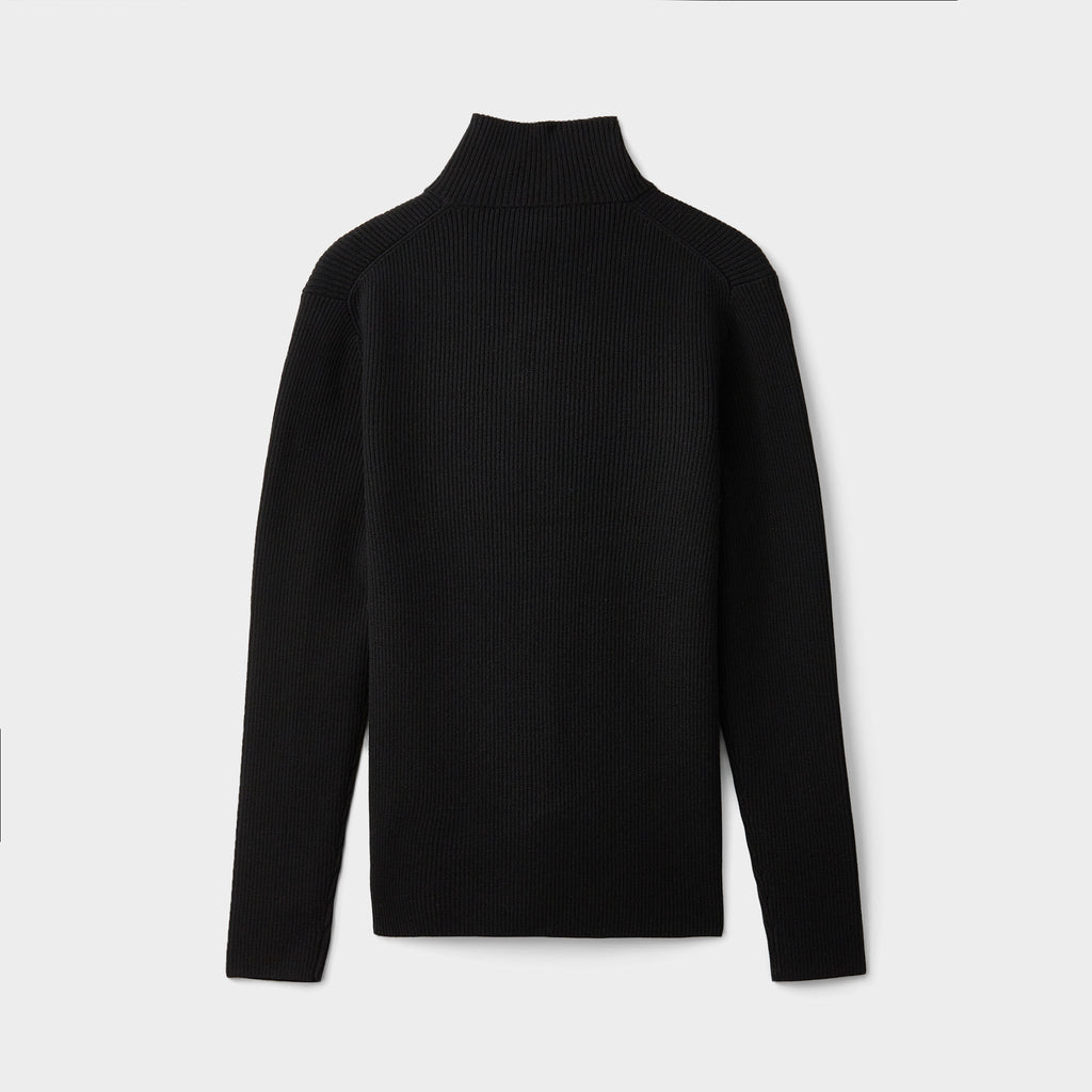Stretch Merino Zip Turtleneck