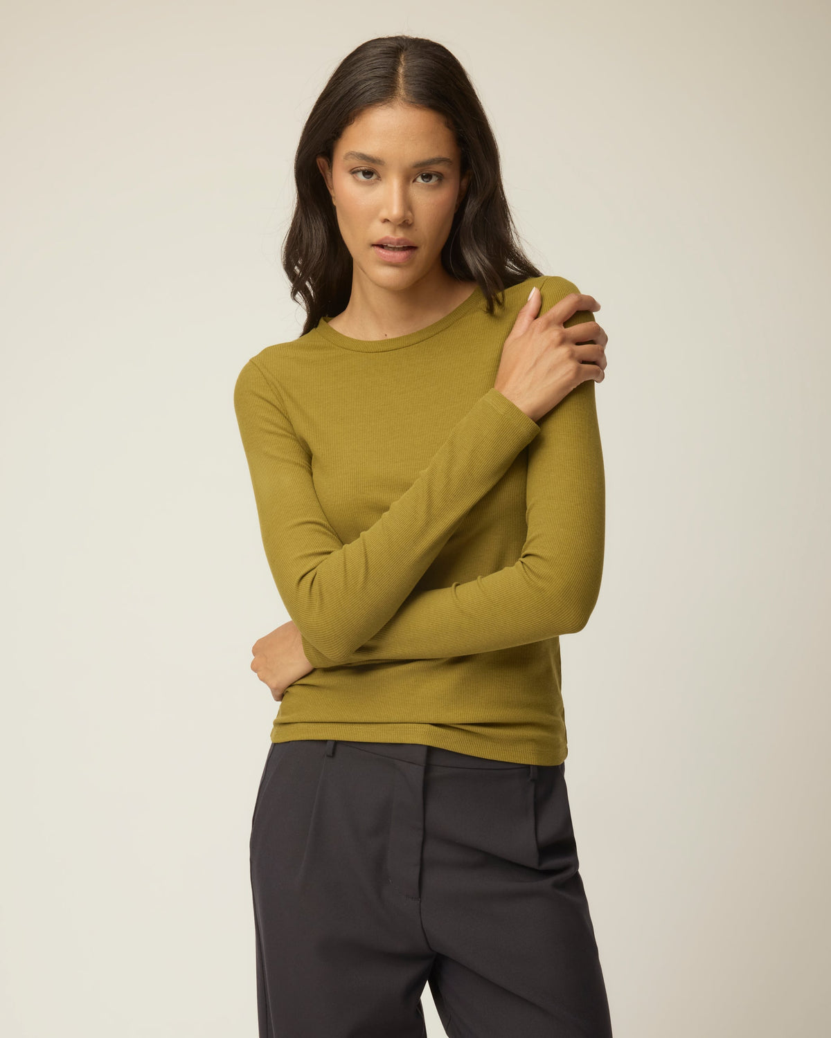 Long Sleeve Tencel Rib Tee