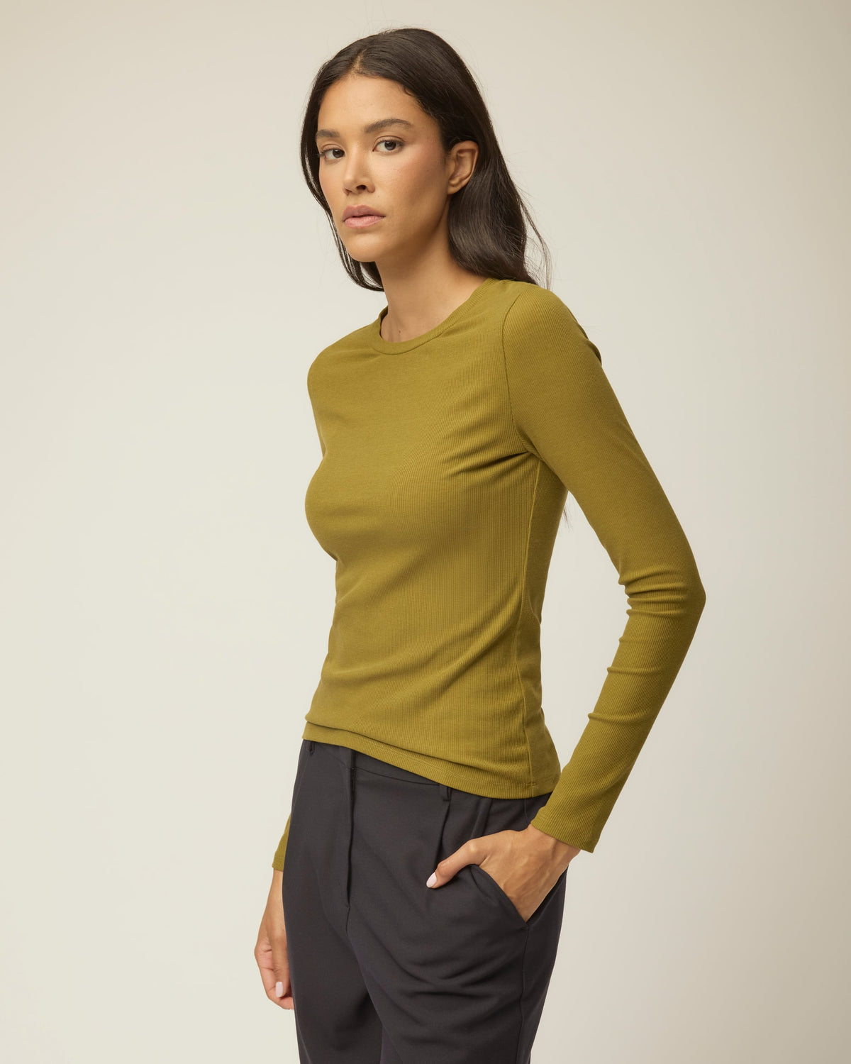 Long Sleeve Tencel Rib Tee