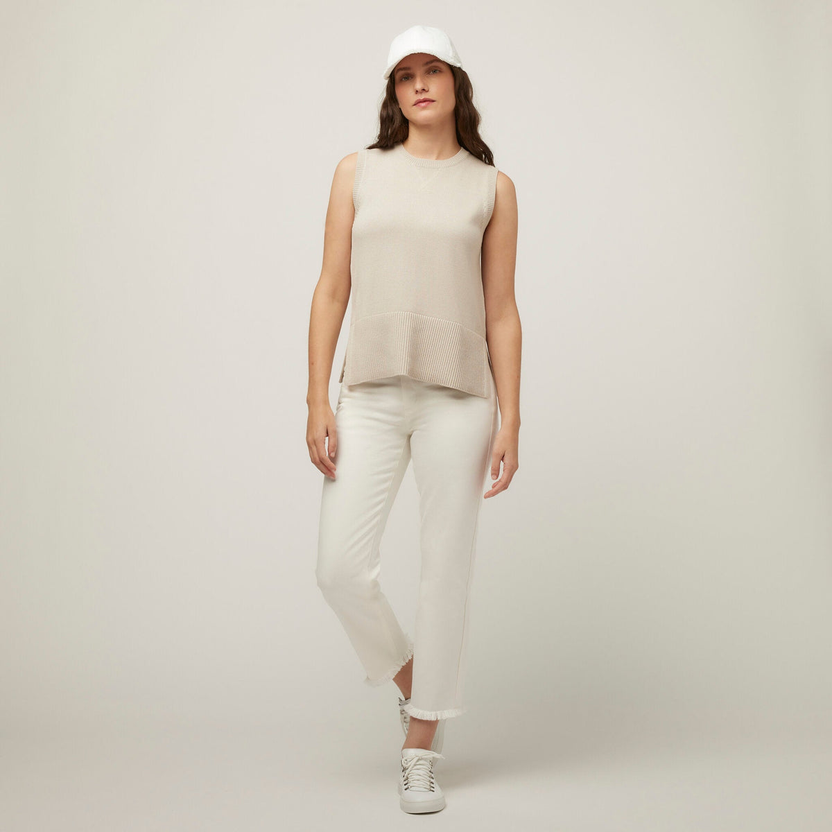 Fringe Hem Straight Leg Pant